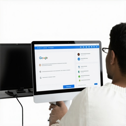 Person working on GMB profile with support resources