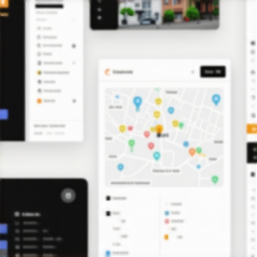 Screenshot of a dashboard with local SEO metrics and map update controls.