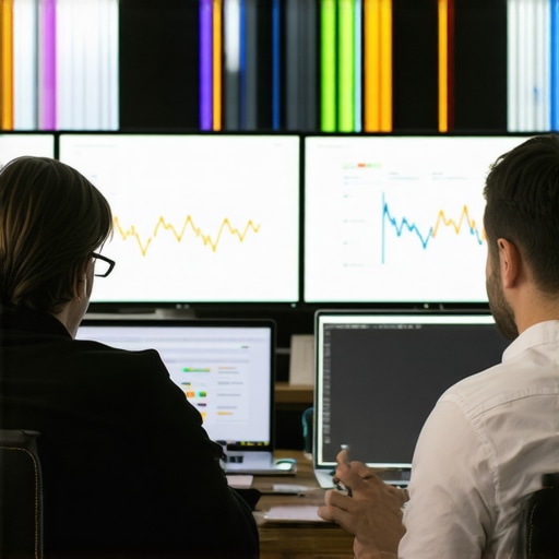 Support team working on computers analyzing local SEO data.