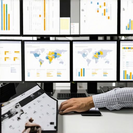 Professional analyzing local SEO analytics on screens