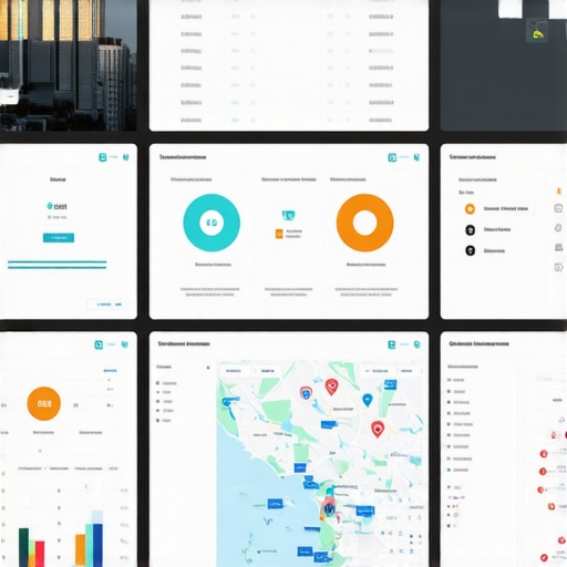 A person using SEO tools on multiple monitors for local map support.