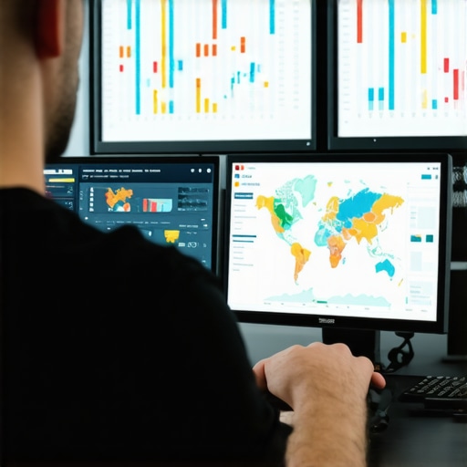 Effective Map Maintenance Tools in Action A digital marketer reviewing map and SEO analytics tools for local business support.