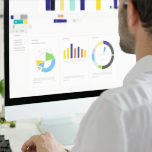 Business owner analyzing local SEO tools and data dashboards