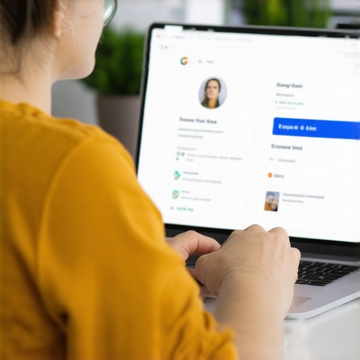 Person optimizing Google My Business profile on laptop before verification