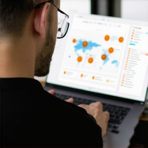 Person reviewing local map rankings and reviews on a laptop screen.