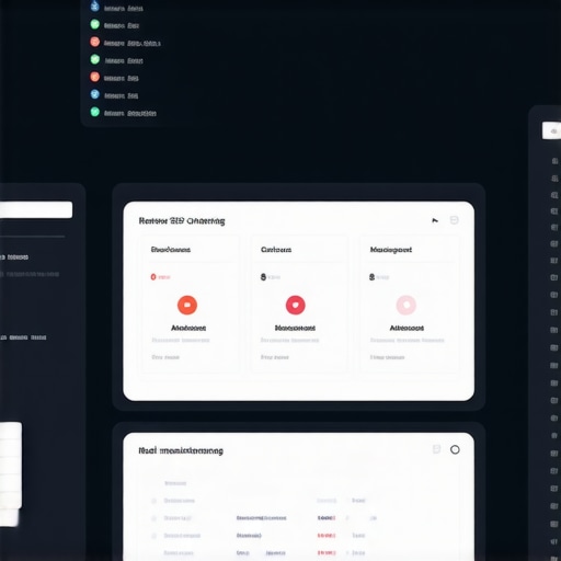 A high-tech dashboard illustrating local SEO tools managing reviews, citations, and analytics