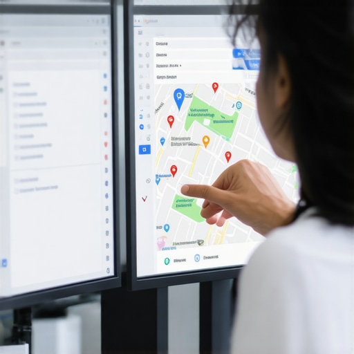 A person working on Google Maps profile with checklists and support chat