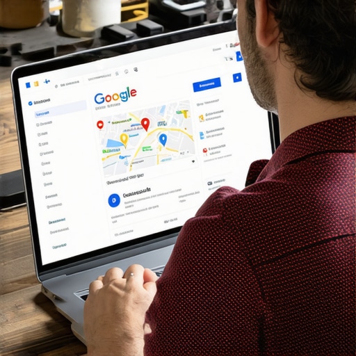 Business owner working on Google Maps profile updates