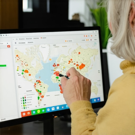 Business owner reviewing map profiles and support tickets on a computer